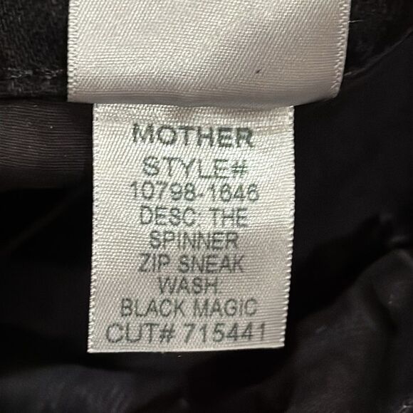 NWT MOTHER Women's The Spinner Zip Sneak Wide Leg Jeans In Magic Black Size 28 - Picture 16 of 16